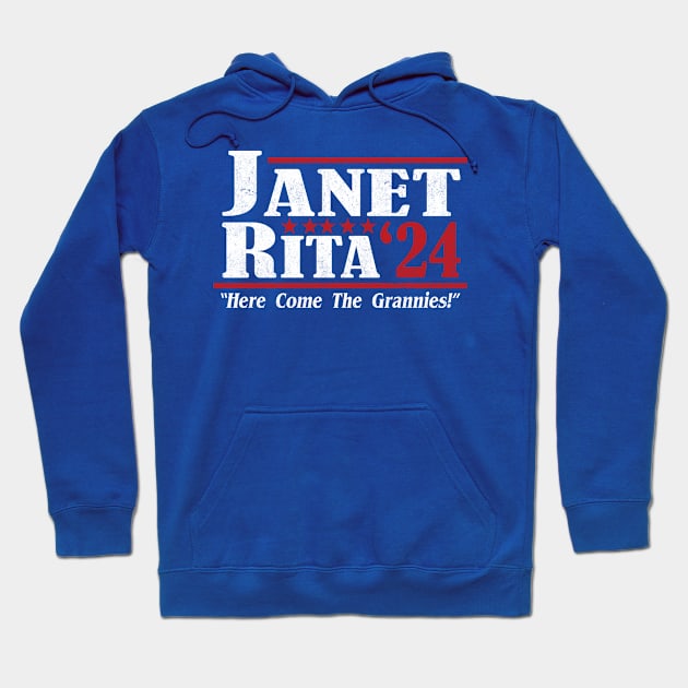 Janet and Rita 2024 Here Come the Grannies Vintage Hoodie by Rainbowmart